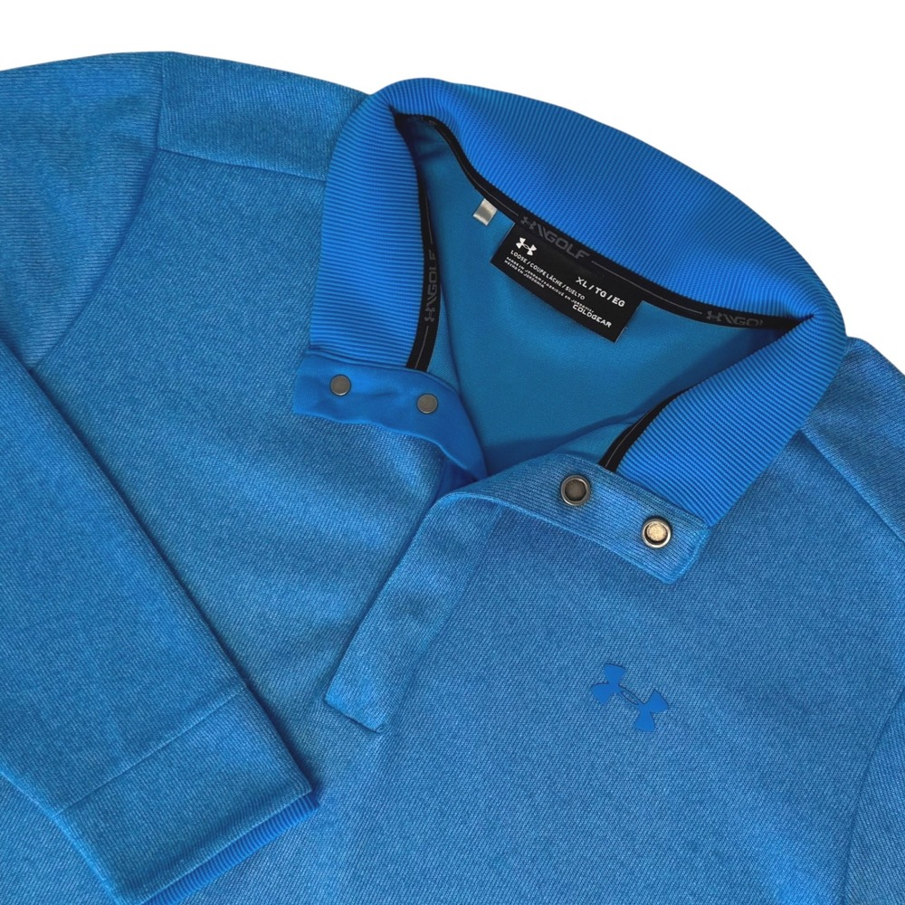 Under Armour Golf ColdGear Mens XL 1/4 Snap Pullover Sweatshirt Blue‎ Loose Fit
